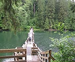 The floating bridge at Hayward Lake in Mission, BC