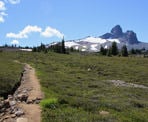 The alpine area beyond Helm Creek with Black Tusk in the background