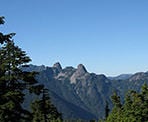 A view of the Lions in the distance from the Hollyburn Mountain trail