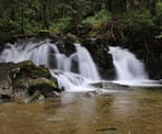 A waterfall along the Homesite Caves Trails