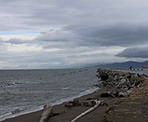 The view of Georgia Strait from Iona Beach in Richmond, BC