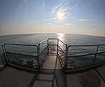 A view at of the Salish Sea from the end of the Iona Jetty