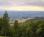 A view of Abbotsford from the clearing along the Ledgeview Trails