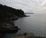 A view from the rocks looking towards the tip of UBC and entrance to English Bay