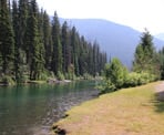 The narrow channel connecting the two sections of Lighting Lake