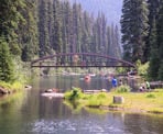 Rainbow Bridge along Lightning Lake in Manning Provincial Park