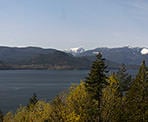 A view of Howe Sound from above the Crystal Falls Trail near Lions Bay, BC