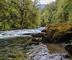 The Mamquam River just downstream from the waterfall
