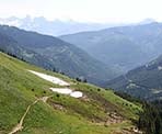 Looking back at the view as you hike up to the top of Mount Cheam