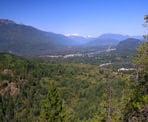A view from Mount Crumpit looking North West, including the pointy Mount Alpha