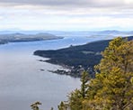 A view looking north towards Penelakut Island from Mount Erksine on Salt Spring Island