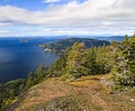 The view looking northward from the top of Mount Erskine on Salt Spring Island