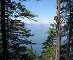 A view from Mount Gardner looking west to Keats Island and the Sunshine Coast