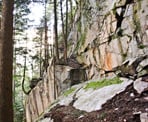 A rock climbing area in Murrin Provincial Park