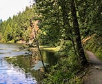 The gravel section of trail around One Mile Lake in Pemberton