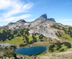 The view from part way up Panorama Ridge looking back towards Black Tusk and Black Tusk Lake