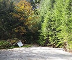 The trailhead for Paton Peak at the end of the gravel road