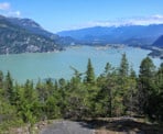 A view part way up the trail to Petgill Lake looking out towards Howe Sound and Squamish
