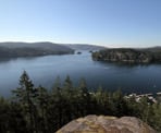 The view of Indian Arm towards Burrard Inlet from Quarry Rock in Deep Cove