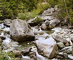 A view of 21 Mile Creek along the trail above Rainbow Falls