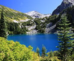 A view from the side of Rohr Lake north of Pemberton, BC