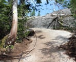 A section of the Sea To Summit Trail where you have to use a rope to help pull yourself up the rocks