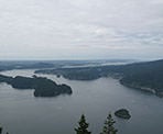 One of the first views from the Sendero Diez Vistas trail looking towards Indian Arm and the city of Vancouver