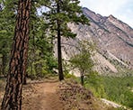 The trail to the Seton Lake Lookout passes along a cliff with a view