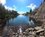 A beautiful tarn just after the junction with the upper section of Skywalk South in Whistler