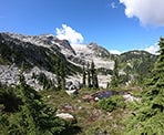 One of many views of Rainbow Mountain and Glacier along the Skywalk South Trail