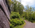 The trail at Smoke Bluffs Park used to access the climbing areas