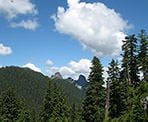 A view of the Lions along the Howe Sound Crest Trail on the way to St Mark&#39;s Summit