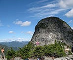 Hikers enjoying the scenic view of the East Lion