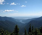 View from the Lions of the Capilano Watershed and city of Vancouver in the distance
