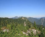 The view of the backcountry behind Grouse Mountain from the Thunderbird Ridge trail