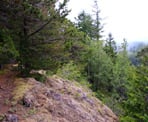 The rocky section of trail near the top of Vedder Mountain in Chilliwack