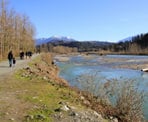 Looking back up the Vedder River towards the mountains