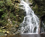 Sawblade Falls located along the Woodland Walk in Pinecone Burke Provincial Park in Coquitlam