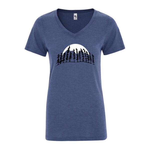 Treeline Moon Women's Navy Blue T-Shirt