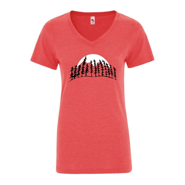 Treeline Moon Women's Red T-Shirt