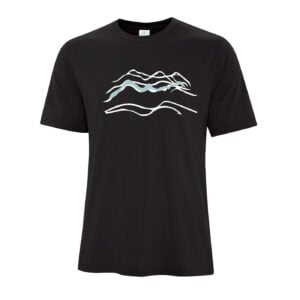 Wavy Mountains Men's Black T-shirt