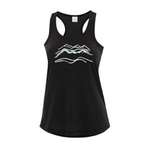 Wavy Mountains Women's Black Tank Top